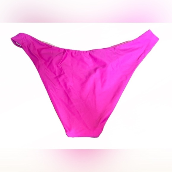 NWT J. Crew Hot Pink Curved Waist Cheeky Bikini Bottom, Mid Rise, Size Medium - Picture 5 of 14